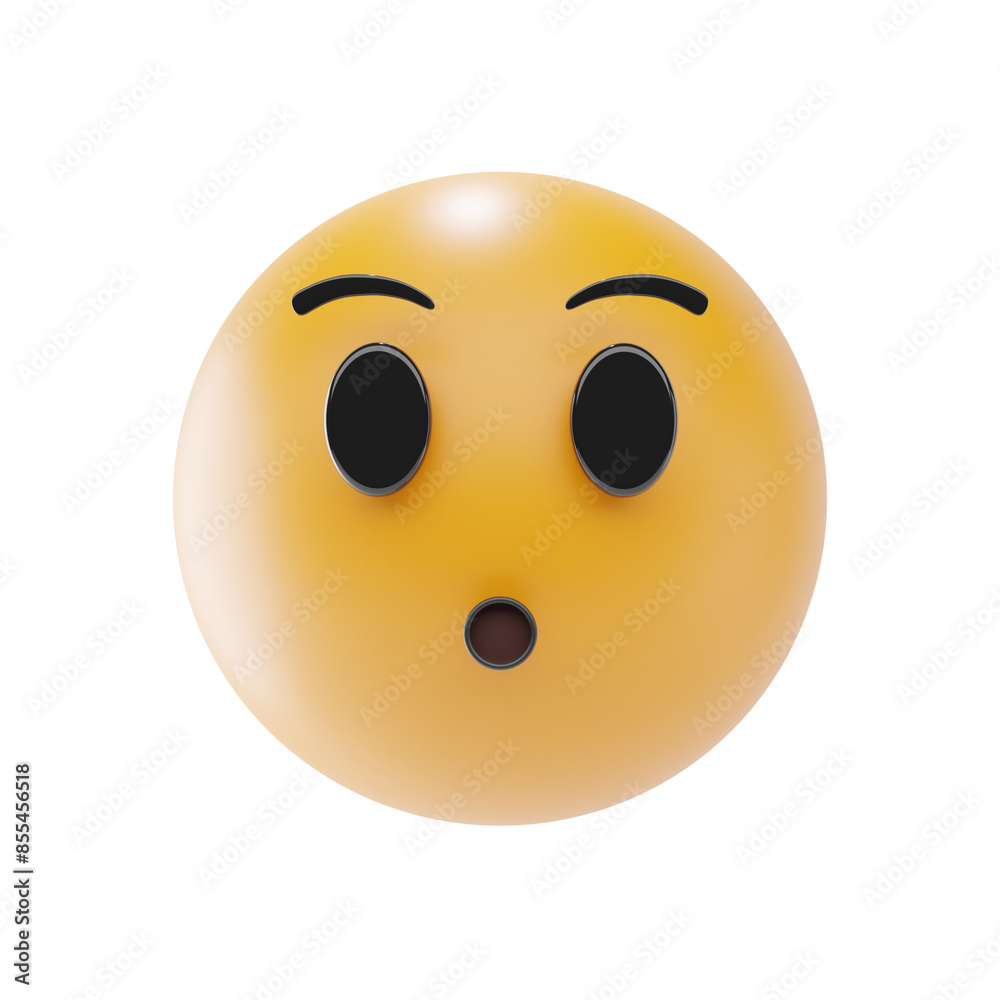 hushed face emoji 3d icon and illustration hushed face emoji 3d icon and illustration