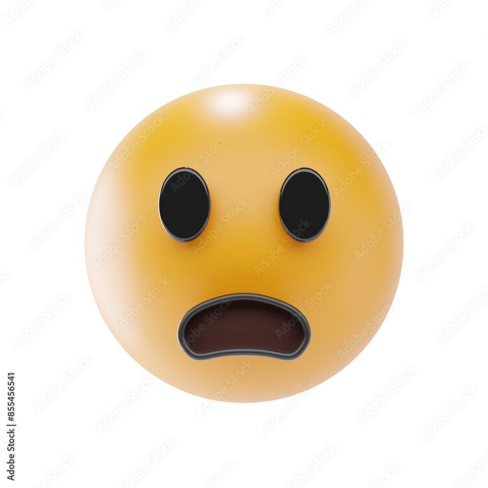 frowning face with open mouth emoji 3d icon and illustration frowning face with open mouth emoji 3d icon and illustration