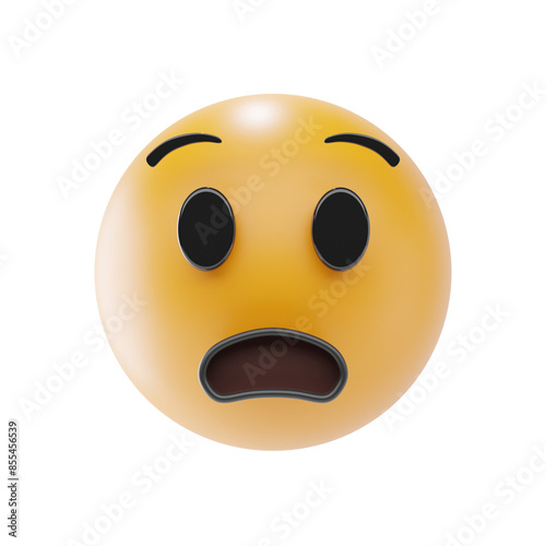 anguished face emoji 3d icon and illustration