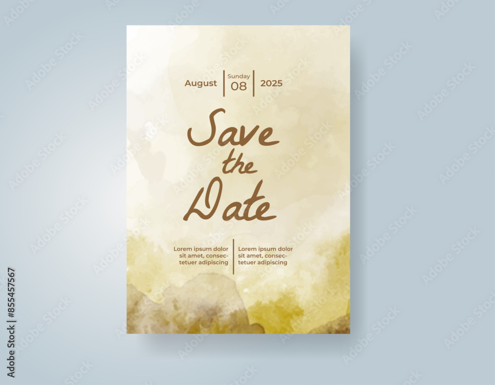 Wedding invitation with abstract watercolor background Wedding invitation with abstract watercolor background