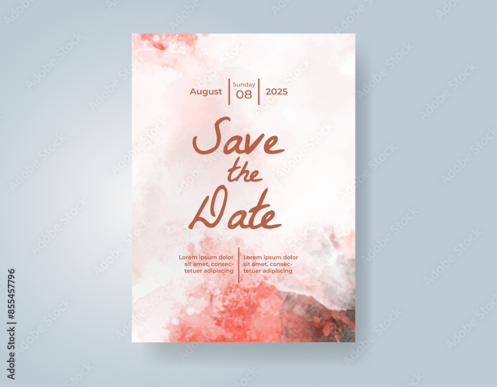 Wedding invitation with abstract watercolor background Wedding invitation with abstract watercolor background