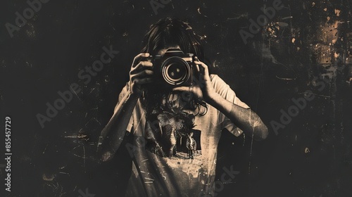 photography camera man white black