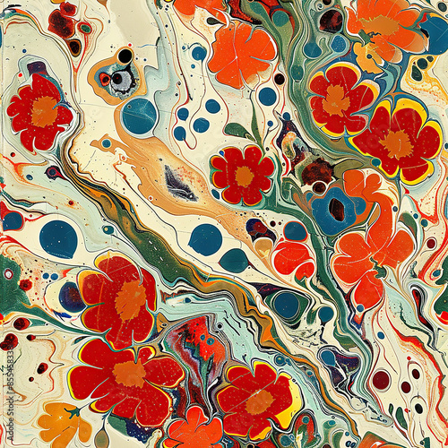 turkish ebru water marbling art paper