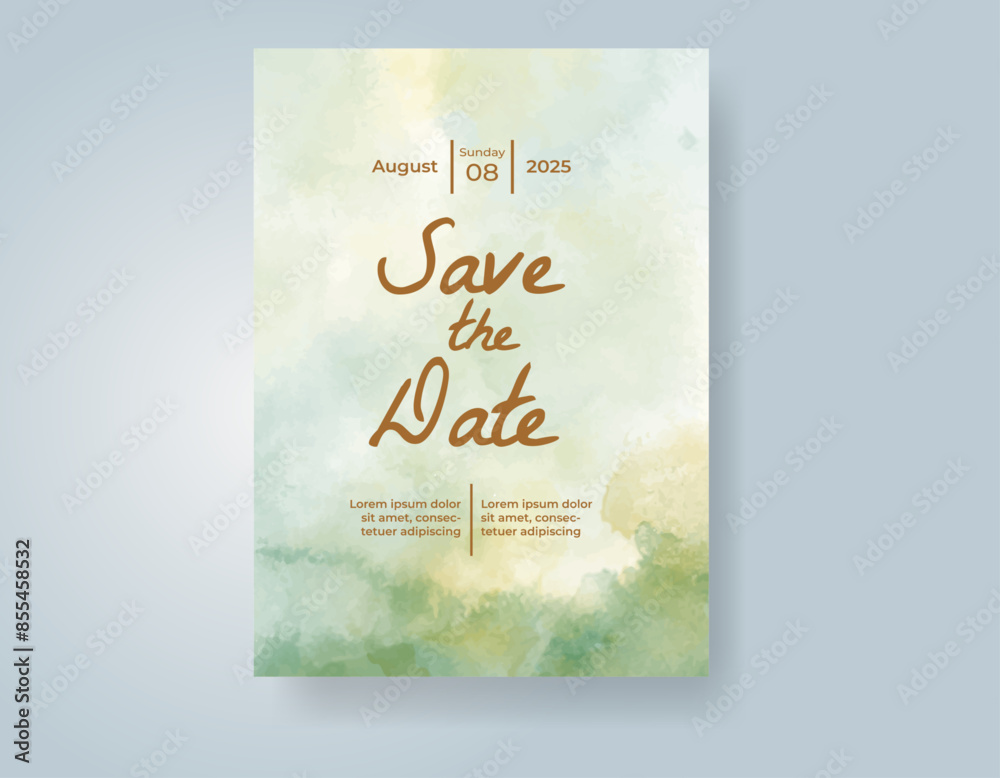 Wedding invitation with abstract watercolor background Wedding invitation with abstract watercolor background