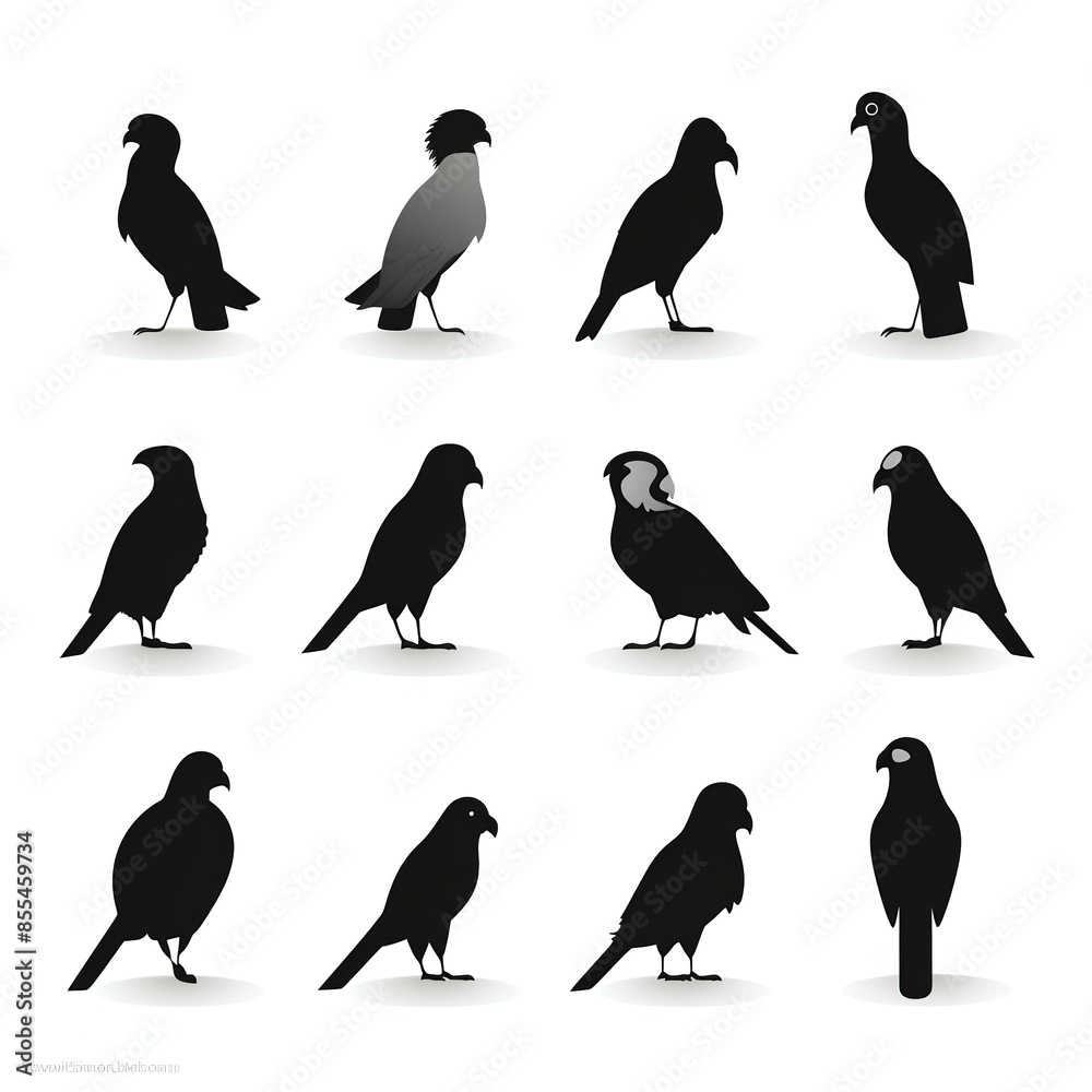 Obraz premium penguin silhouettes vector made by midjourney