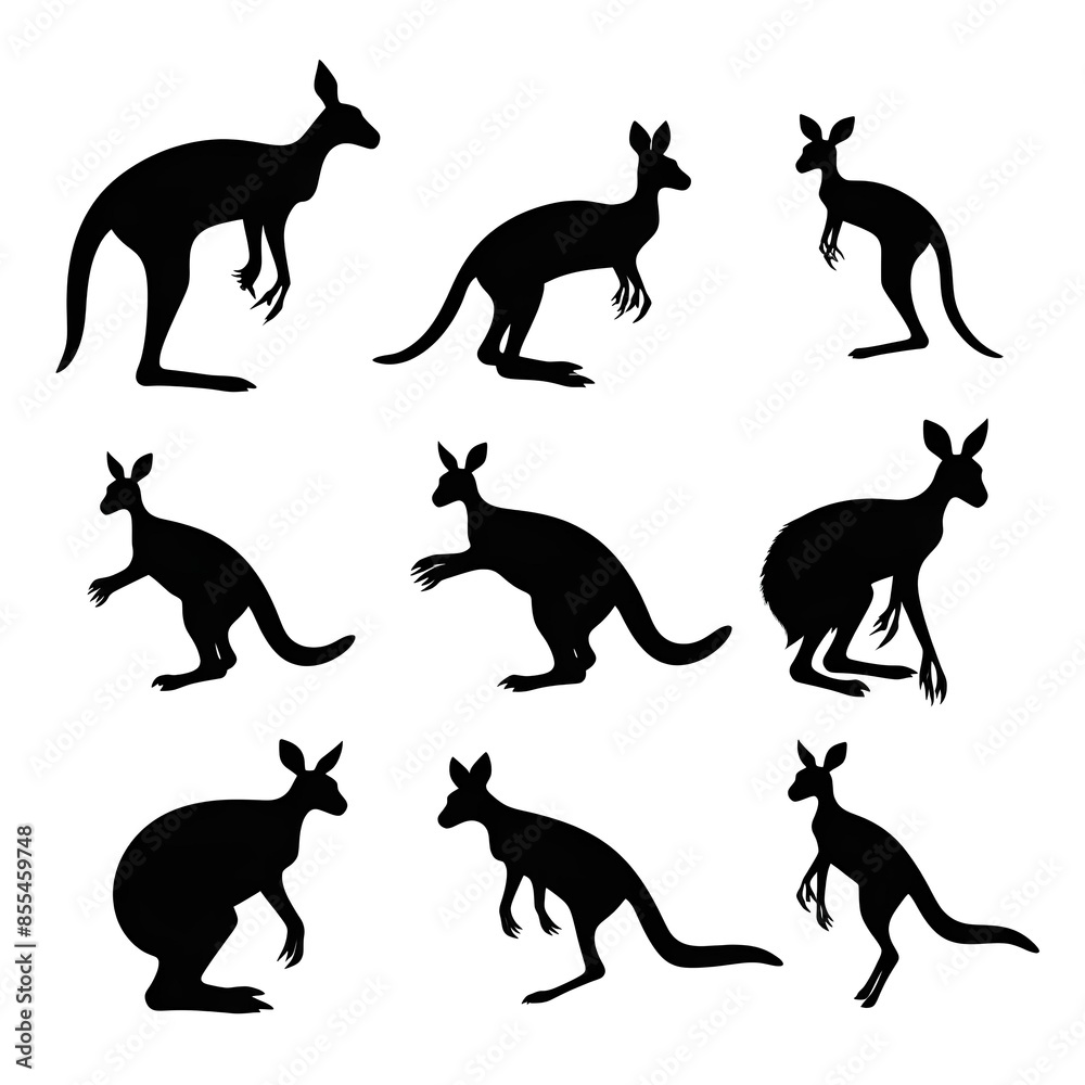 kangaroo silhouettes vector made by midjourney kangaroo silhouettes vector made by midjourney