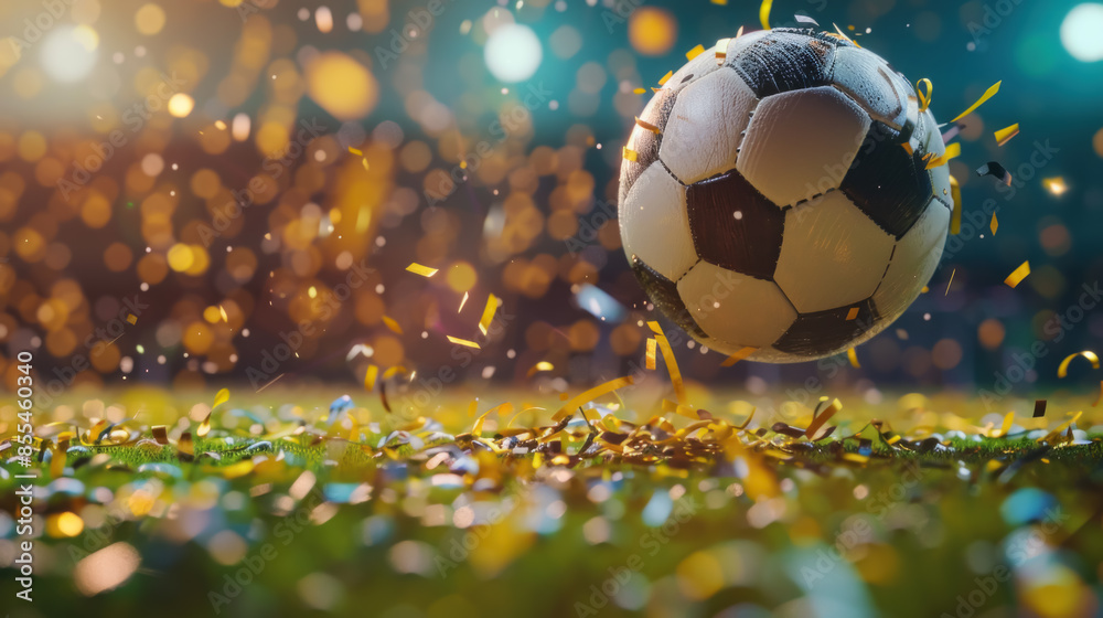 Soccer championship win in evening stadium, sports, victory, celebration, competition, outdoor, night Soccer championship win in evening stadium, sports, victory, celebration, competition, outdoor, night