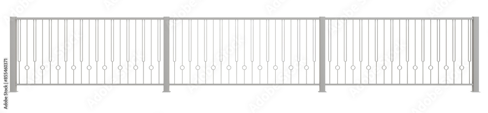 3D illustration features a modern Art Deco balustrade in sleek metal, with a captivating rhythmic pattern that adds visual intrigue (transparent background). 3D illustration features a modern Art Deco balustrade in sleek metal, with a captivating rhythmic pattern that adds visual intrigue (transparent background).
