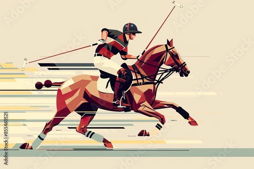 Illustration of Polo Player in Action