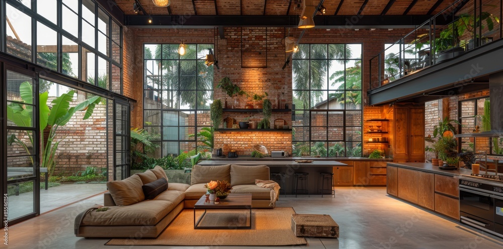 Refined urban oasis with sculptural elements and panoramic garden vistas