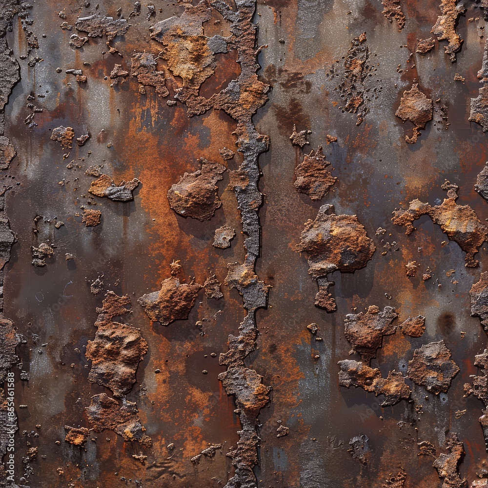 Rustic appearance of brown metal with rough, grungy texture Rustic appearance of brown metal with rough, grungy texture