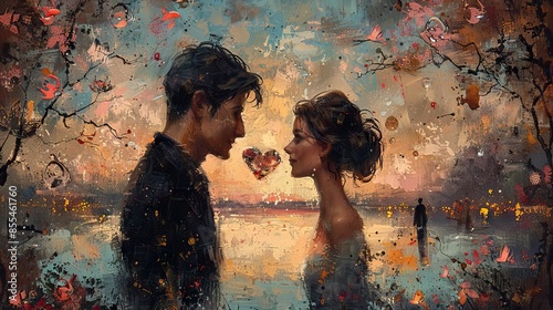 drawing paint ilustrattion in lovers