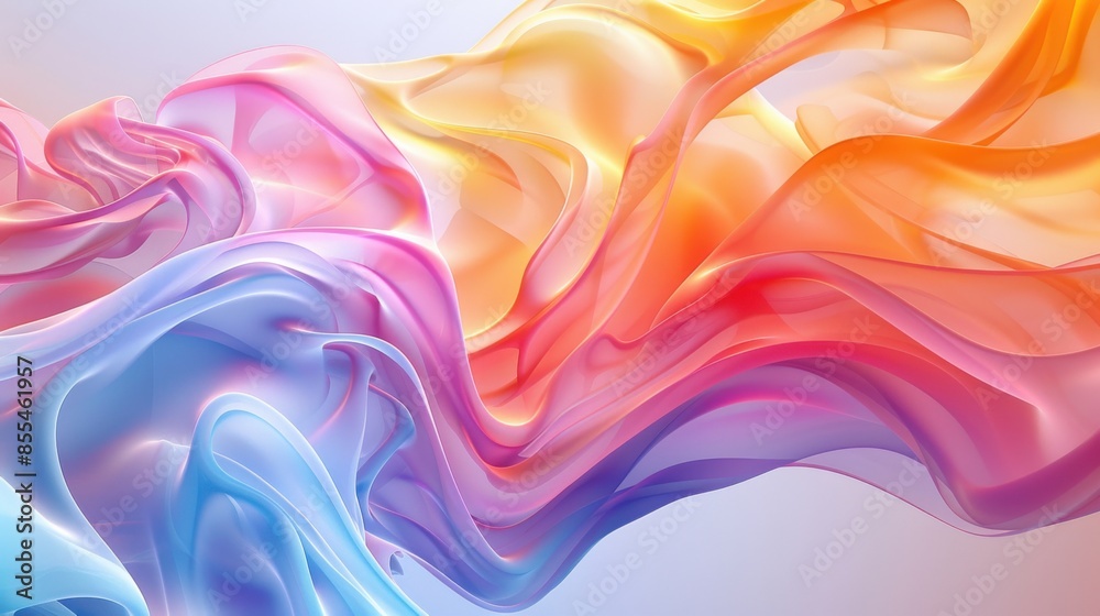 Obraz premium A colorful, flowing stream of water with a blue and pink hue