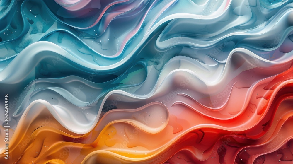 Fototapeta premium A colorful wave with blue, red, and white stripes