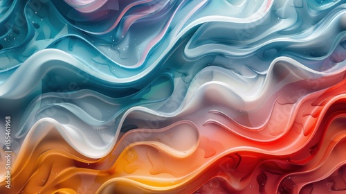 Wallpaper Mural A colorful wave with blue, red, and white stripes Torontodigital.ca