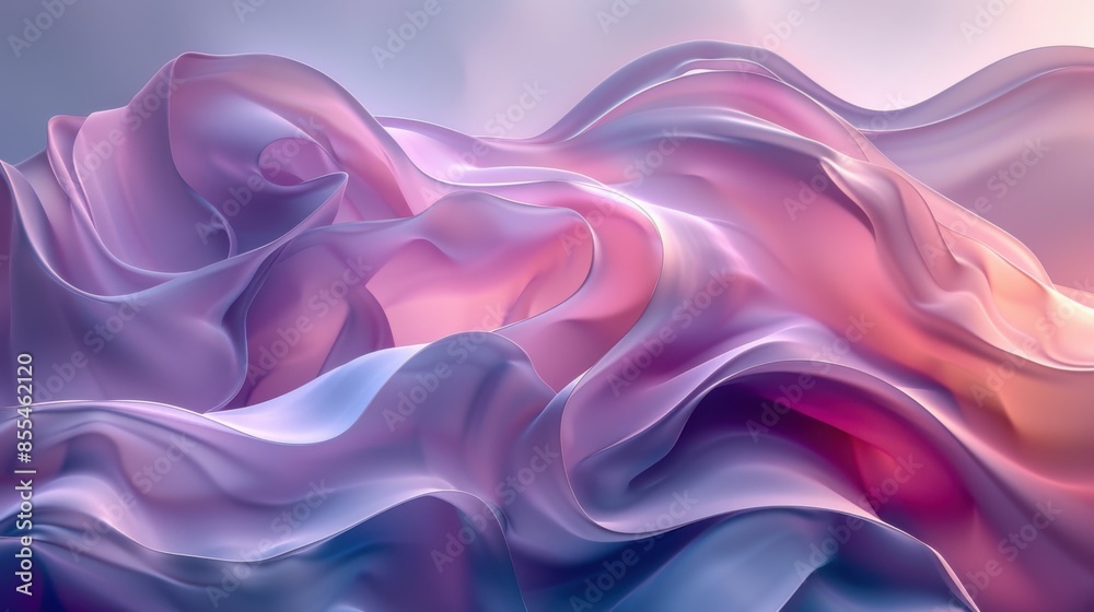 Fototapeta premium A very long, flowing piece of pink fabric