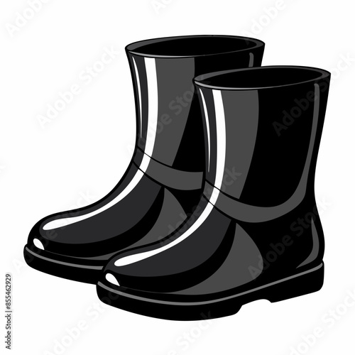 boot vector illustration. plastic rain boot.