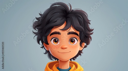 boy's face character in cartoon form
