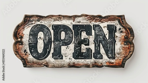 ilustration text  OPEN vintage