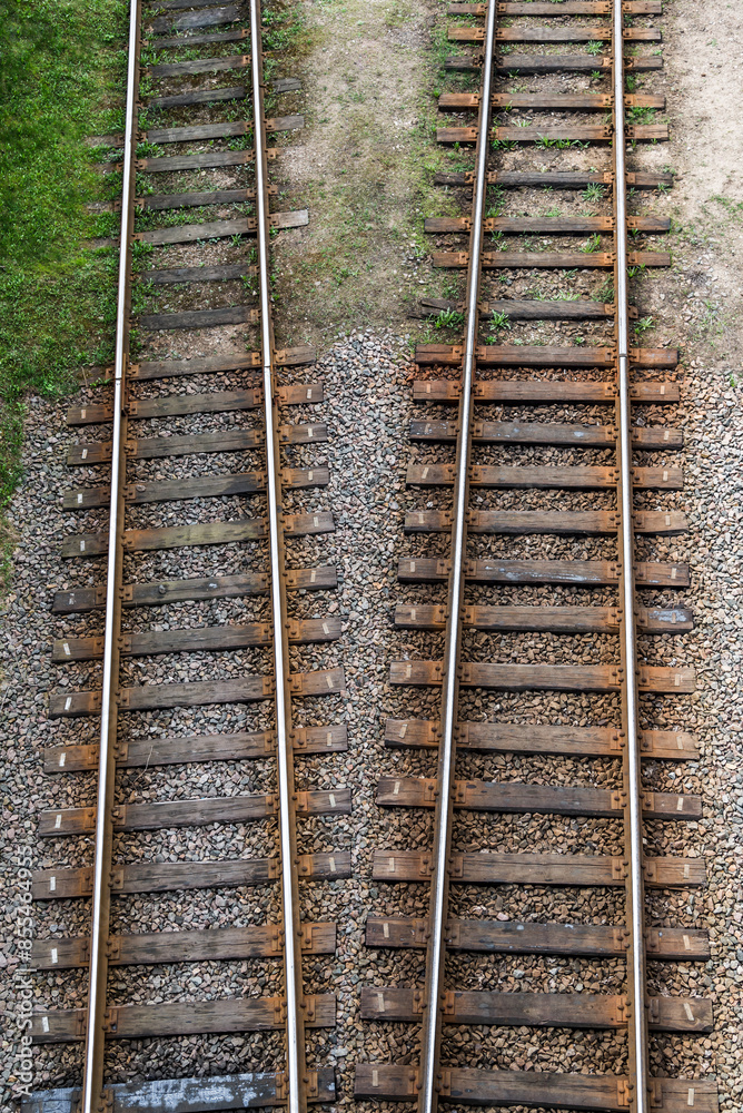 An Old Pair Of Iron Parallel Railway From Above An Old Pair Of Iron Parallel Railway From Above
