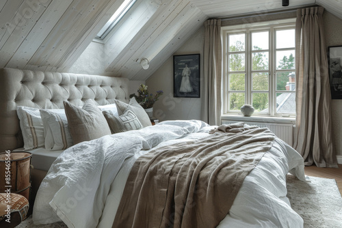 White and Gray Minimalistic Bedroom