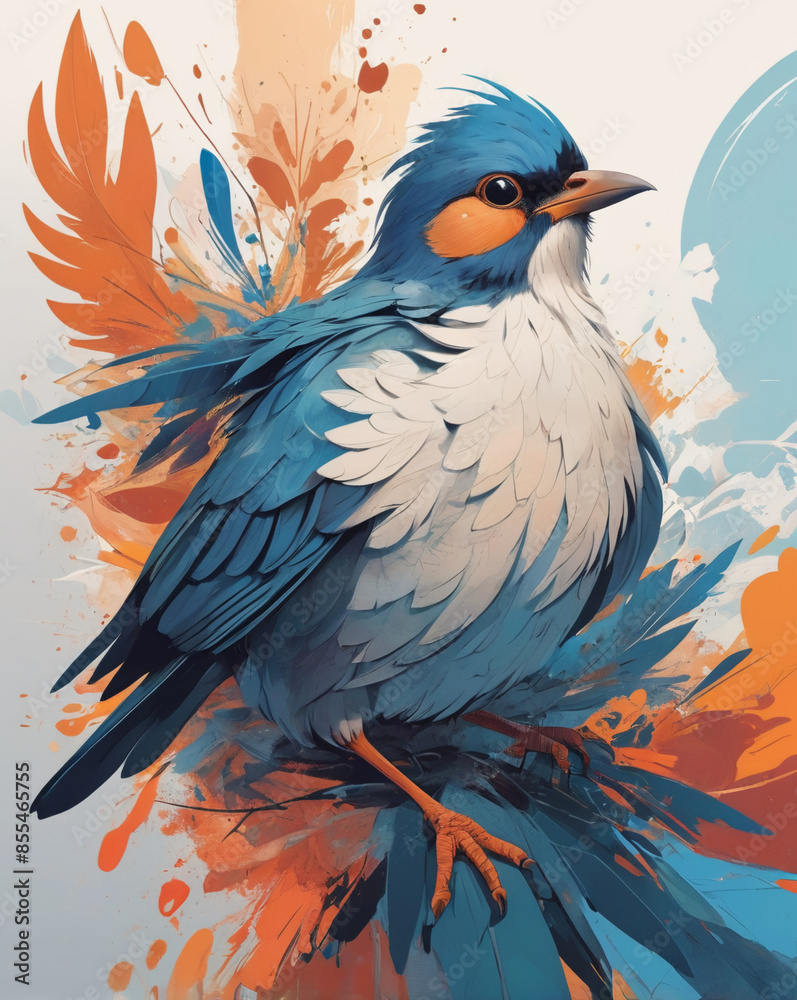 Obraz premium AI generative. Digital artwork of bird realis painting. 3