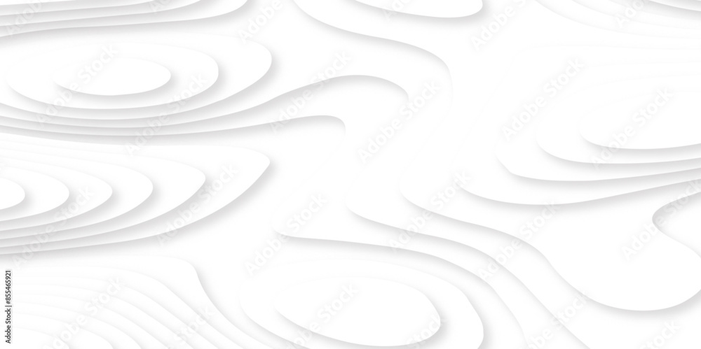 Paper cut background. Grey abstract wave shapes. Modern and trendy background with space for your text. Vector Illustration