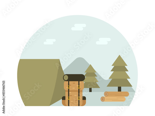 Army camping tent. Army vector illustration