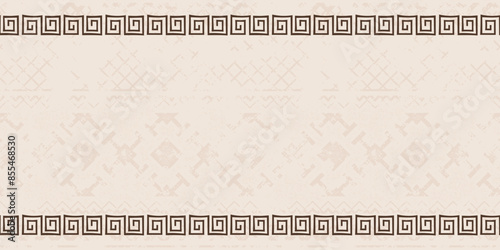 Ethnic background on the theme of Mongolian national ornament, frame, seamless pattern, vector design