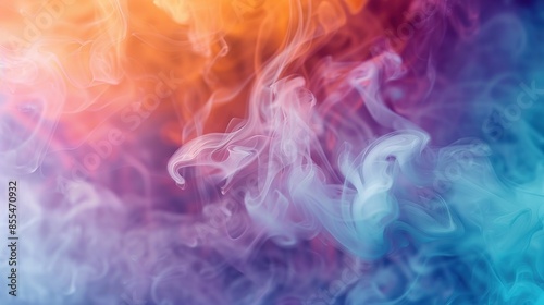 Smoke with a gradient of colors, resembling a colorful aurora borealis. © Kasorn