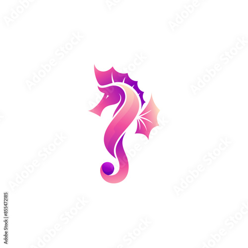 Abstract Seahorse logo with 3d colorful design vector