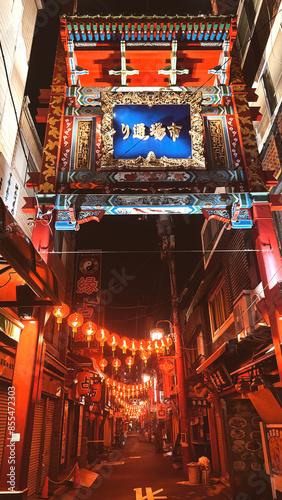 Yokohama, Japan. March 29, 2024: Chinatown and its architecture.