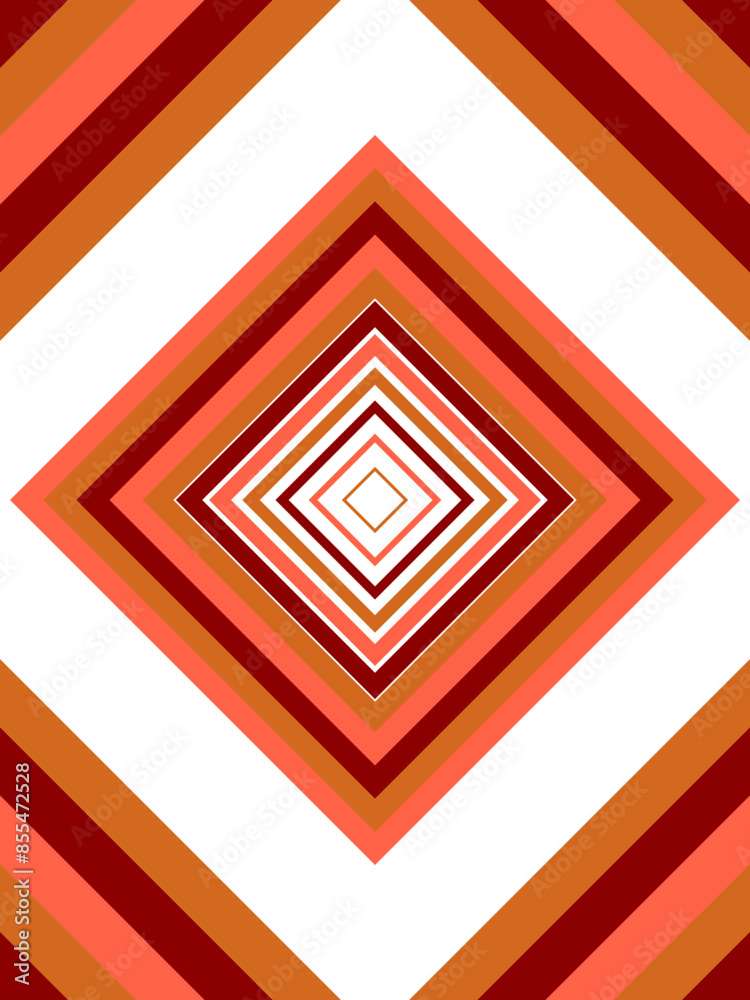 An abstract retro concentric diamond shape stripe pattern design element.