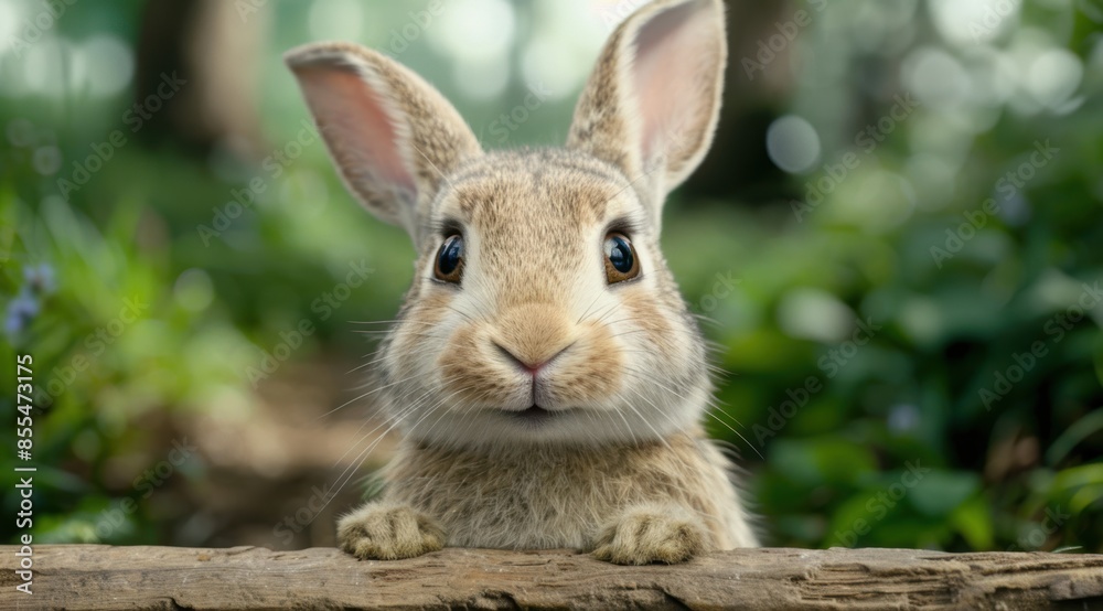 Fototapeta premium Curious rabbit in natural environment