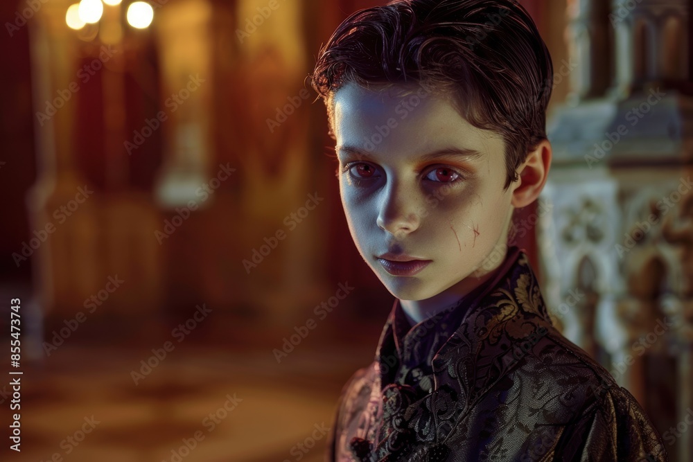 Mysterious young man in ornate clothing Mysterious young man in ornate clothing