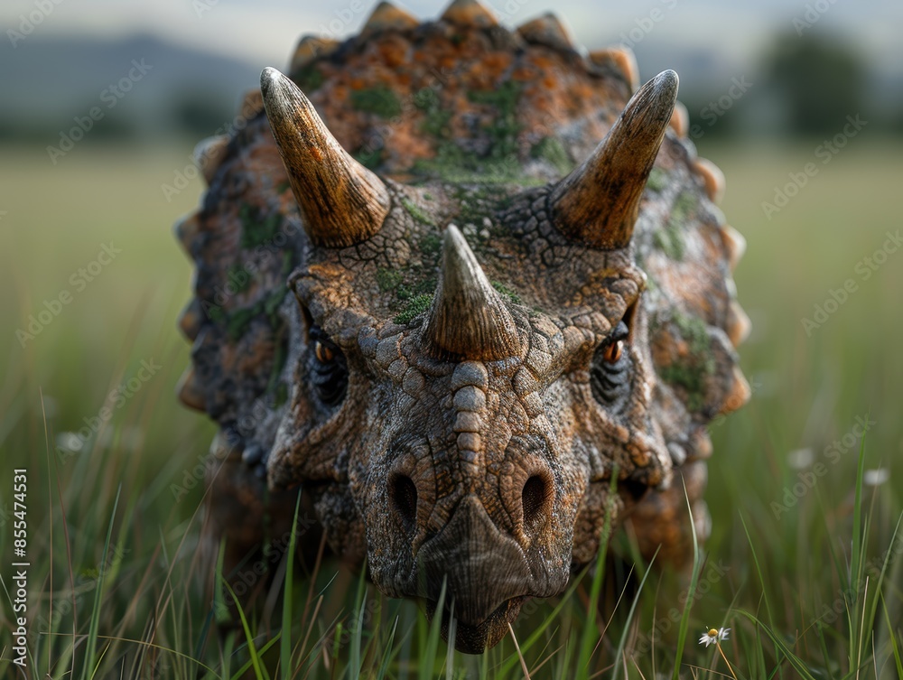 Closeup of a prehistoric-looking dinosaur-like creature Closeup of a prehistoric-looking dinosaur-like creature