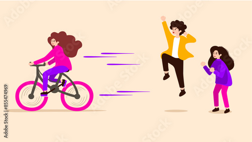 A hand-drawn flat illustration of a quick learner adapting rapidly with the support of their teammates. Vector Illustration. Strat up. Creative environment.