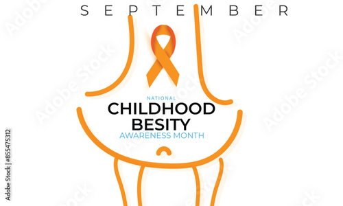 National childhood obesity awareness Month. background, banner, card, poster, template. Vector illustration.