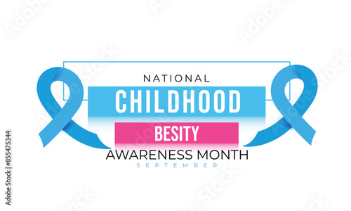 National childhood obesity awareness Month. background, banner, card, poster, template. Vector illustration.