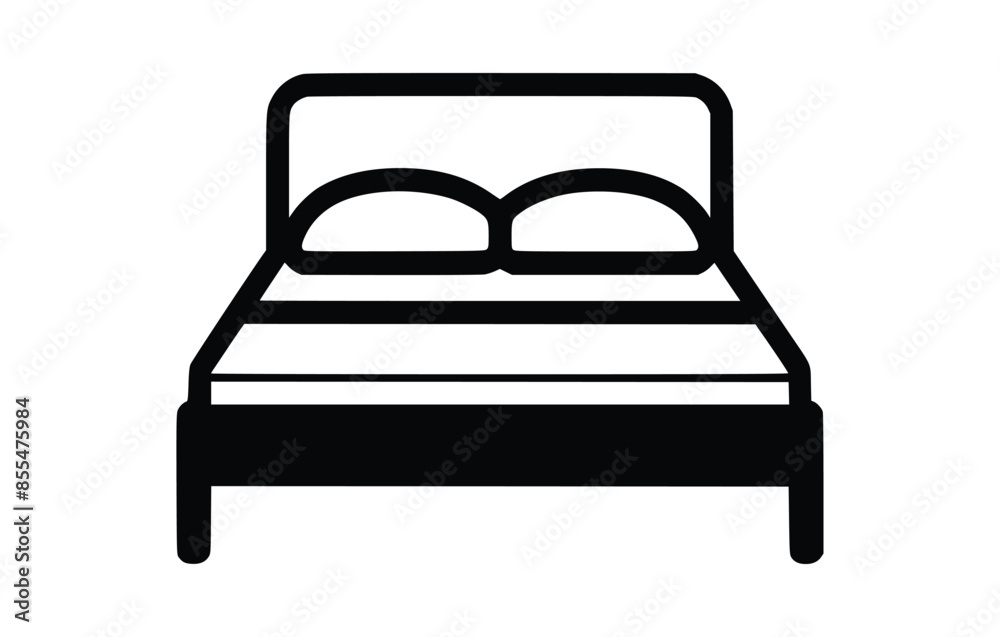 bed in motel apartment line icon vector bed in motel apartment line icon vector