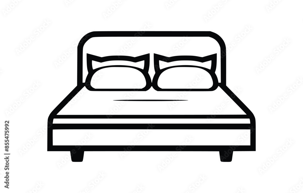 bed in motel apartment line icon vector bed in motel apartment line icon vector