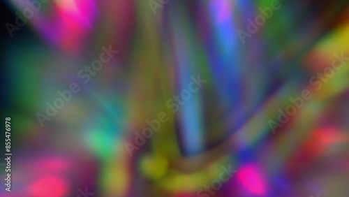 Light leaks effect background abstract animation. Rainbow colors lights sparkle through shiny crystal and prism. Lens light leaks flashing