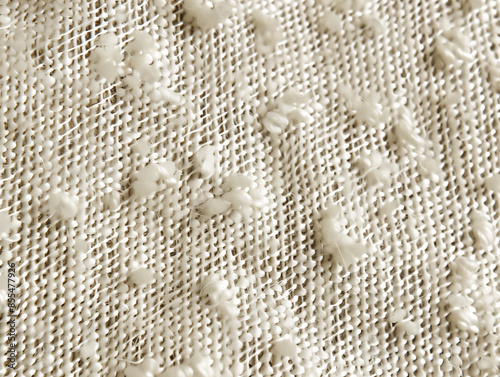 Fresh Cream Canvas with Wool Texture and Honeycomb Blueprint