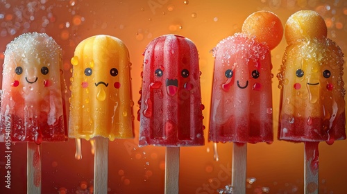 ice cream sticks with emotions cute
