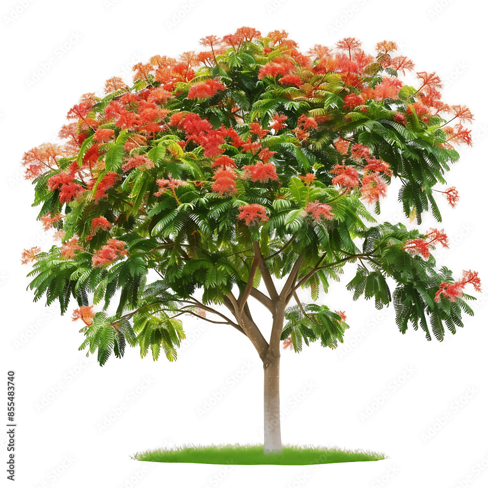 Delonix Regia on Transparent Cutout Delonix Regia on Transparent Cutout
