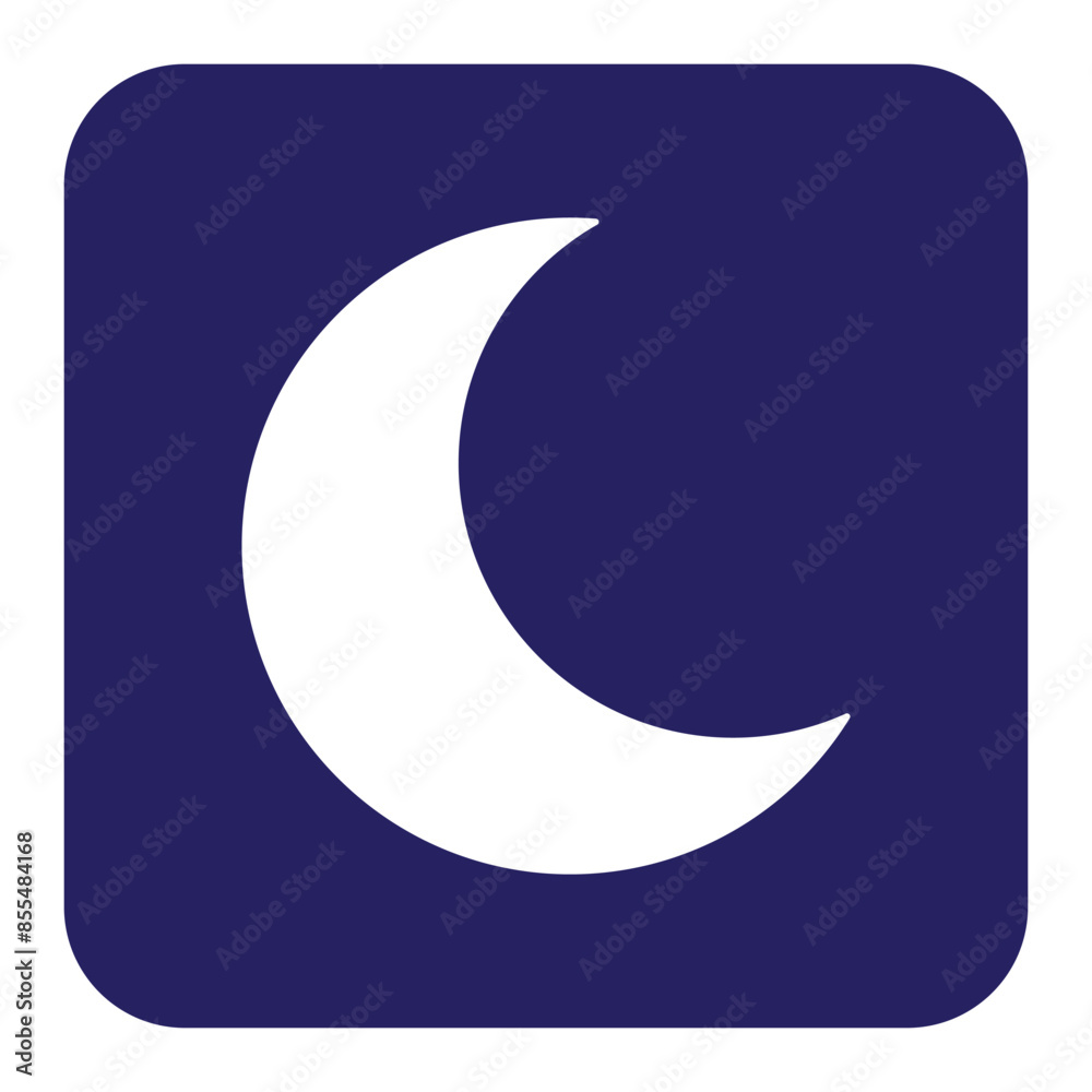 moon icon color style design.Flat crescent moon icon moon icon color style design.Flat crescent moon icon