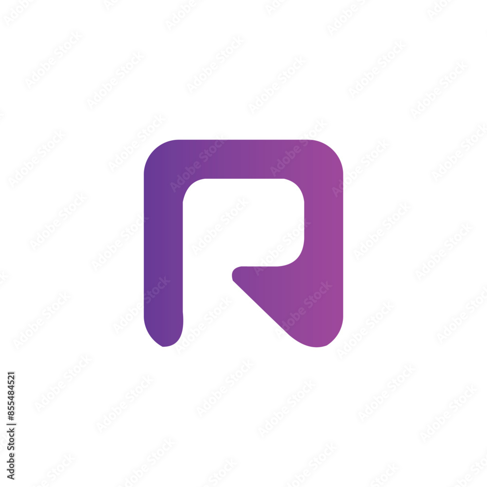 Unique vector logo of the letter R in geometric shape Unique vector logo of the letter R in geometric shape