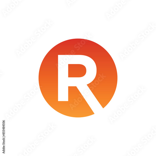 Simple vector logo of the letter R in orange