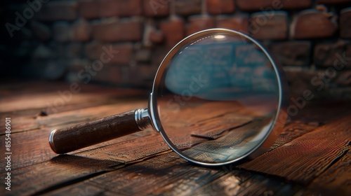 Magnifying glass on an elegant background. photo