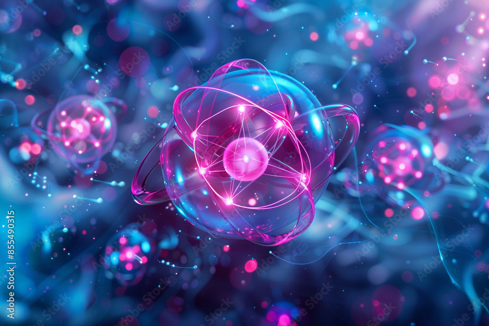 Obraz premium Atoms, formerly called atoms, are the basic units of matter.